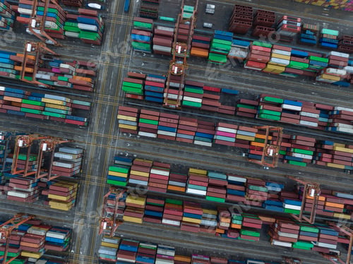 Preview: Shenzhen ,China - Circa 2022: Aerial view of Yantian port in shenzhen city, China