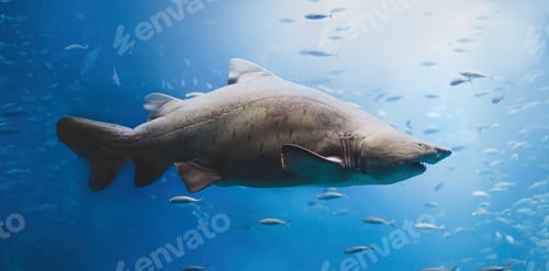 Preview: Dangerous shark swimming underwater