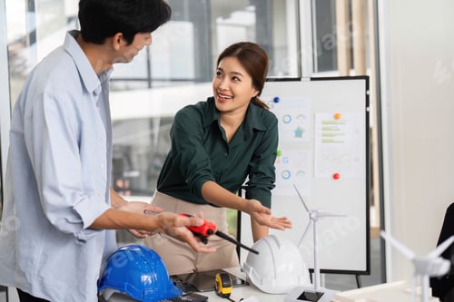 Preview: Innovative Engineers Working on Renewable Energy Solutions.