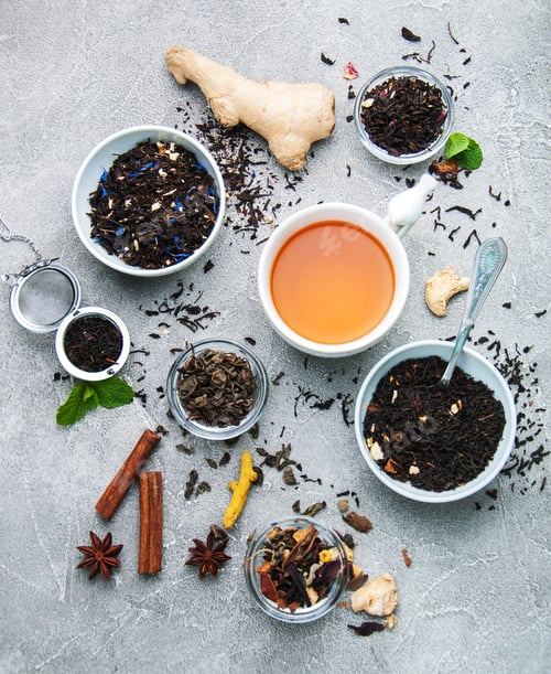 Preview: Cup of tea with aromatic dry tea