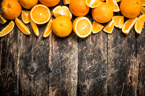 Preview: Fresh slices oranges .