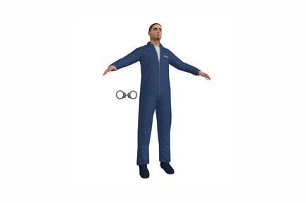 Preview: Figure man in jumpsuit with arms outstretched