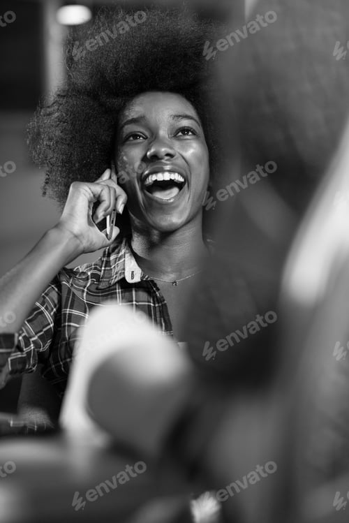 Preview: portrait of a young successful African-American woman in modern