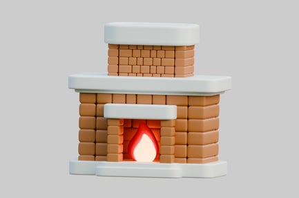 Preview: Brick fireplace with flame