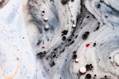 Preview: Bright colorful acrylic paint. Macro structure of Multicolored Bubbles Paint and Oil.