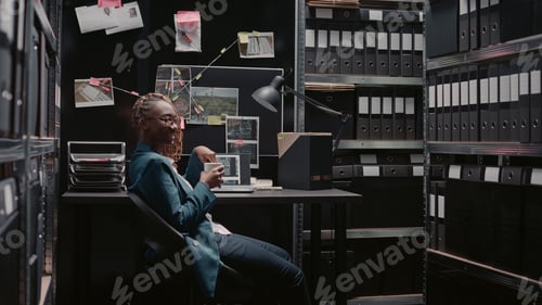 Preview: Law enforcement agent reading investigation information