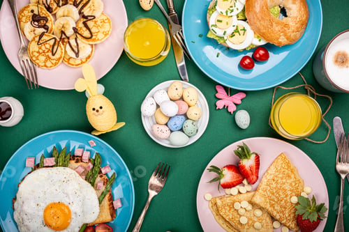 Preview: Easter breakfast flat lay