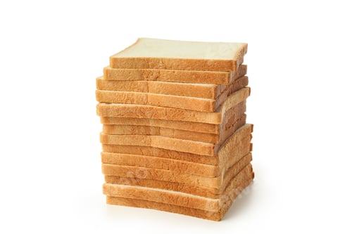 Preview: Pile of toast bread isolated on white background