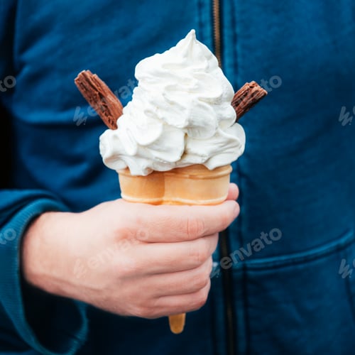 Preview: Soft vanilla ice cream with chocolate stick