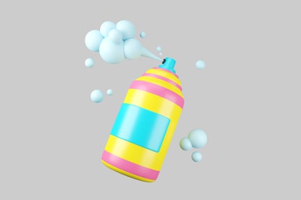 Cartoon aerosol spray paint can