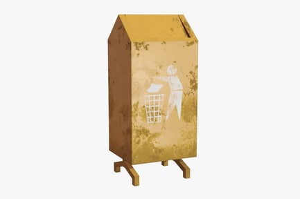 Preview: Outdoor Public Trashcan with Graphic