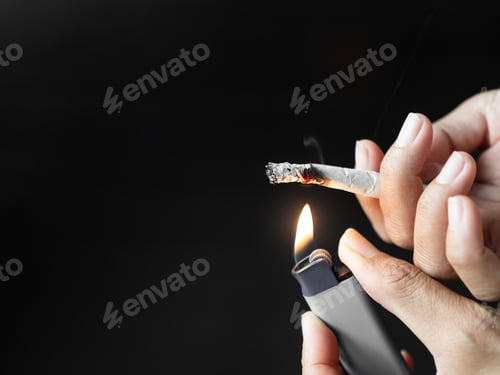 Preview: Female holding Cigarette Smoke, Concept Stop Taobacco Day
