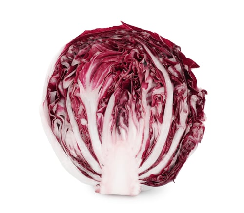 Preview: Half of ripe radicchio isolated on white