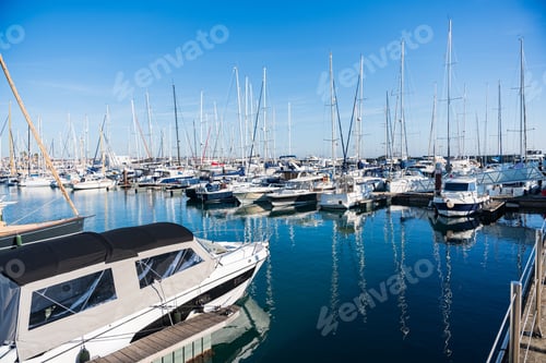 Preview: Yachts parking in a harbor yacht club in Cascais, Portugal