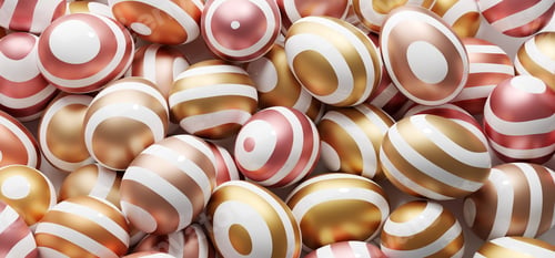 Preview: Elegant Easter eggs with golden shiny paint background