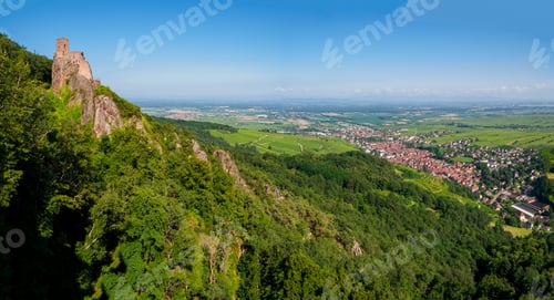 Preview: Majestic medieval castle Saint-Ulrich on the top of the hill, Alsace, France