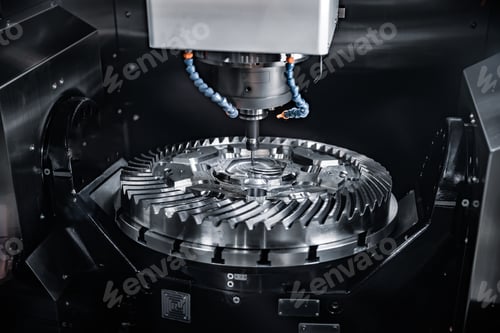 Preview: Metalworking CNC milling machine. Cutting metal modern processin