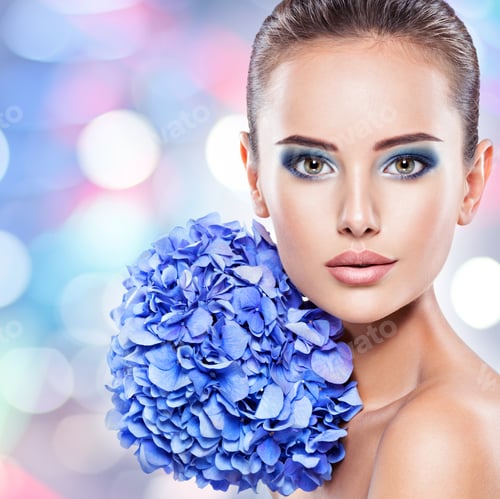 Preview: Portrait of young beautiful woman with a healthy clean skin of t