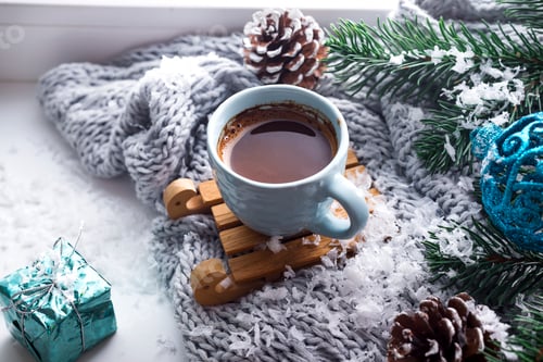 Preview: blanket with a cup of coffee
