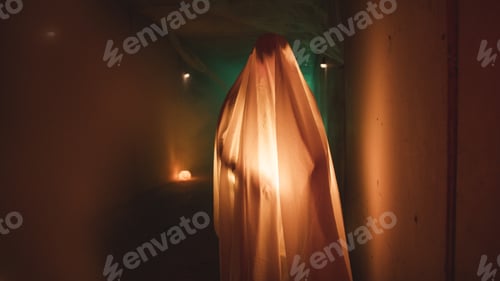 Preview: Ghost Floating Around In Halloween Night