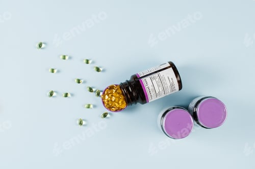 Preview: Jar of collagen supplements supporting skin wellness