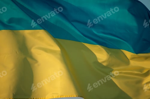 Preview: National flag of Ukraine fabric textile background
