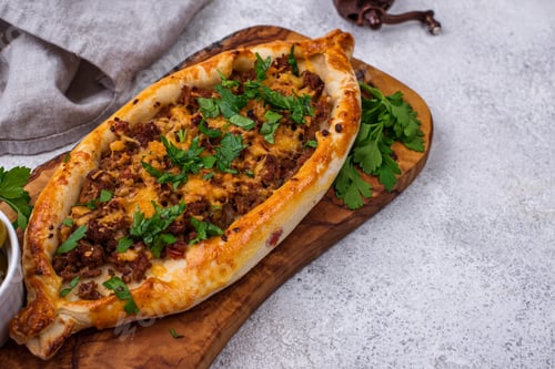Preview: Traditional Turkish pide with meat