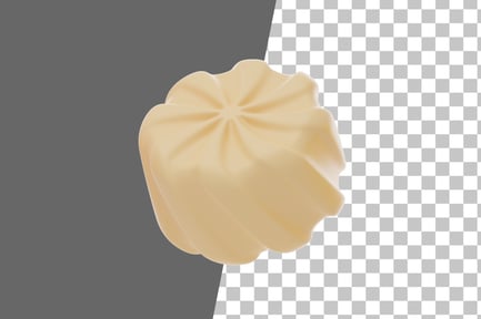 Preview: Cream Soft Body Twisted Wavy Cilinder Shape 3D Icon