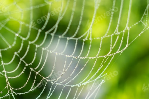 Preview: Beautiful green grass with dew droplets after rain on a warm summer day