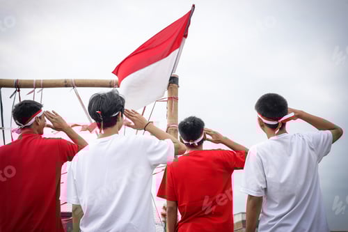 Preview: Teens Saluting a Flag in a Patriotic Display