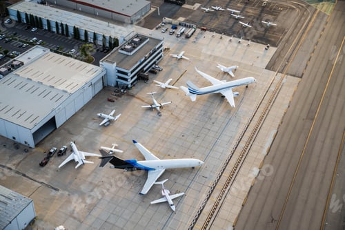 Preview: Aircraft parked at an aviation terminal