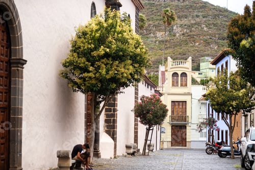 Preview: August 1, 2019. La Laguna Old Town Center in Tenerife, Canary Islands, Spain