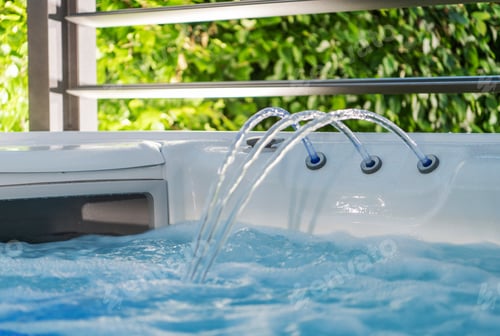 Preview: Hot Tub Jacuzzi Fountain and Skimmer Close Up