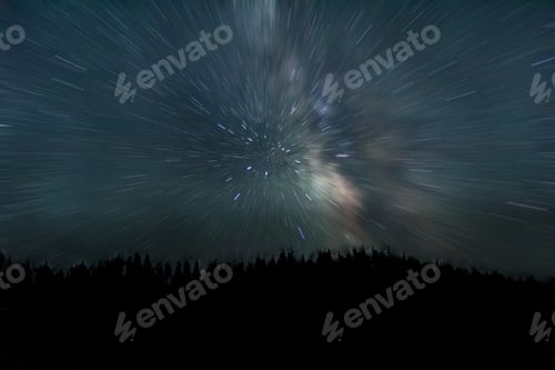Preview: Shooting stars over forest. Star wars style