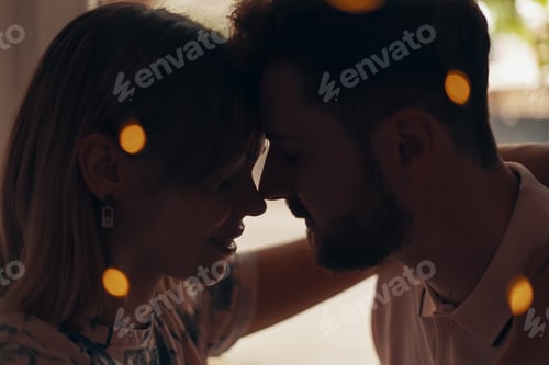 Preview: Romantic Couple Embrace in Close-Up