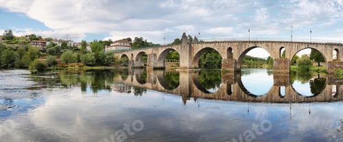 Preview: Roman bridge over Lima River in Pote da Barca town, Portugal
