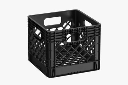 Preview: Black Plastic Stackable Storage Crate