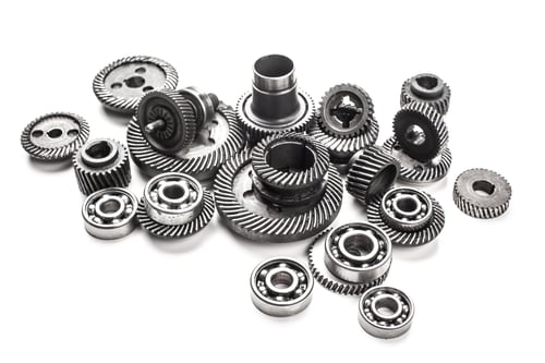 Preview: Gear metal wheels, isolated on white background