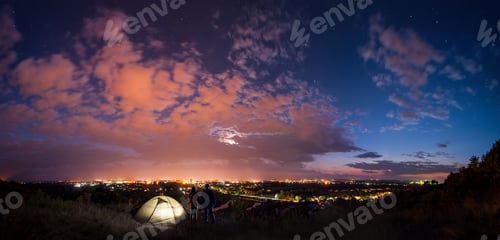 Preview: night camping near the town