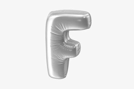 Preview: Shiny Silver Letter F Balloon
