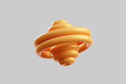 Preview: 3D Abstract Orange Spiral Torus