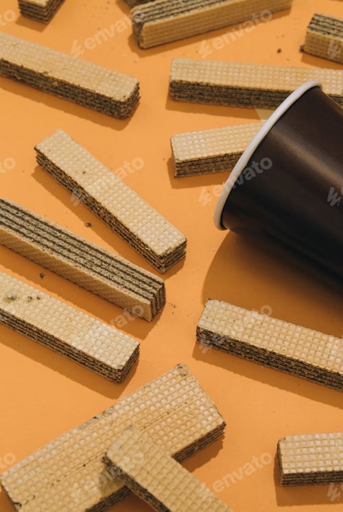 Preview: Waffle and coffee cup flat lay