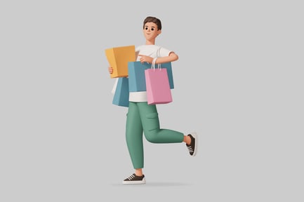 Preview: A man carrying shopping bags