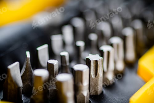Preview: Set of construction bits. Macro background.