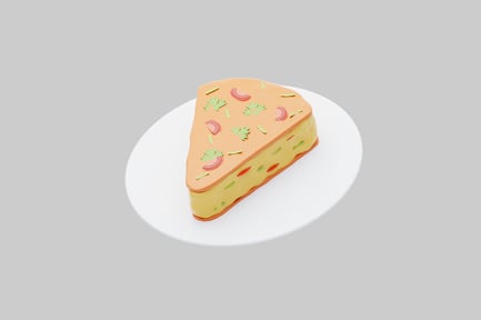 Preview: Toon pizza slice on plate