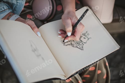 Preview: Sketching in square notebook