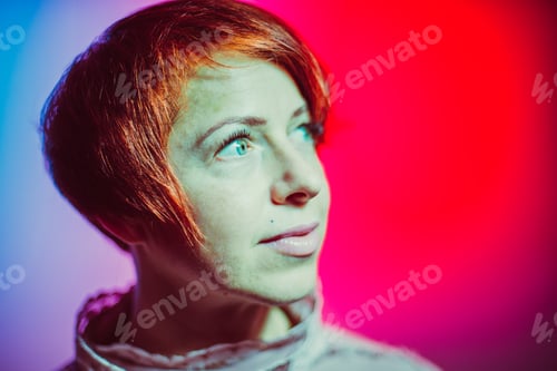 Preview: Portrait. Portrait Of A Woman With A Short Haircut