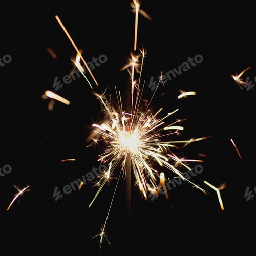 Preview: Closeup sparkler emitting sparks