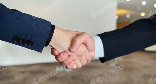 Preview: Businessmen making handshake with partner, greeting, dealing, merger and acquisition, business joint