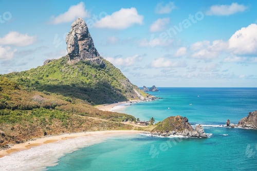 Preview: Aerial view of Fernando de Noronha and Morro do Pico - Fernando de Noronha, Pernambuco, Brazil
